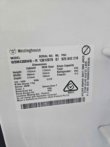 Westinghouse 430L Bottom Mount Fridge Freezer / WBM4300WB