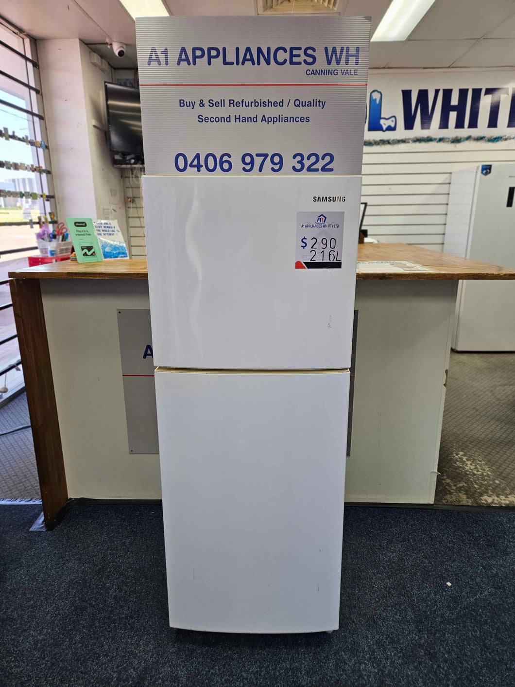 Samsung 216L Top Mount Fridge Freezer White / SR215MW