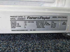 Fisher & Paykel 403L Top Mount Fridge Freezer / RF411TRPW6