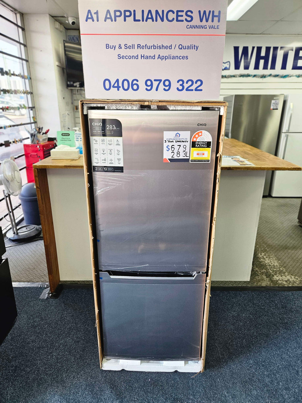 BRAND NEW!!! CHIQ 283L Bottom Mount Fridge-Freezer / CBM281NSS