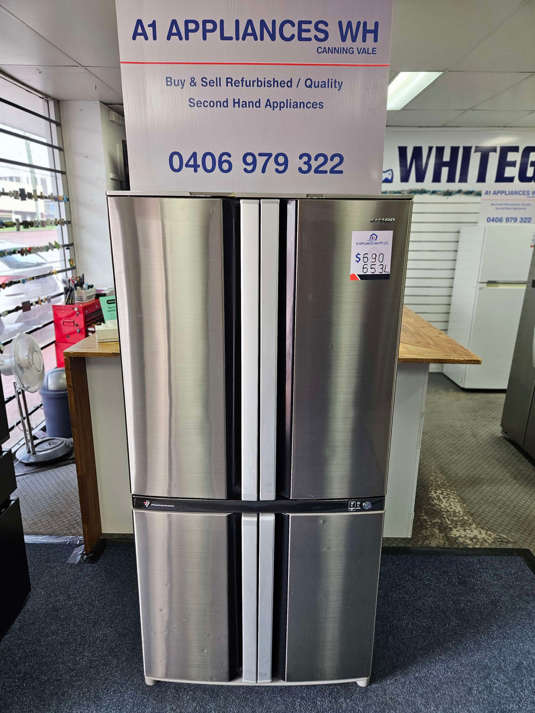 Sharp 653L Quad Door Fridge Freezer / SJ-F65PS-SL