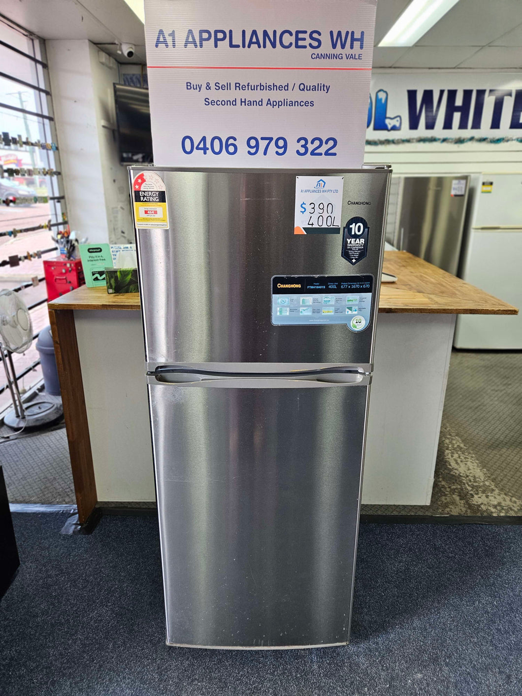 Changhong 400L Top Mount Fridge Freezer / FTM418A01W