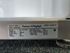 Fisher & Paykel 519L French Door Fridge Freezer/ RF522ADX5