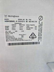 Westinghouse 430L Bottom Mount Fridge Freezer / WBM4300WB-R