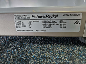 Fisher & Paykel 519L French Door Fridge Freezer/ RF522ADX5