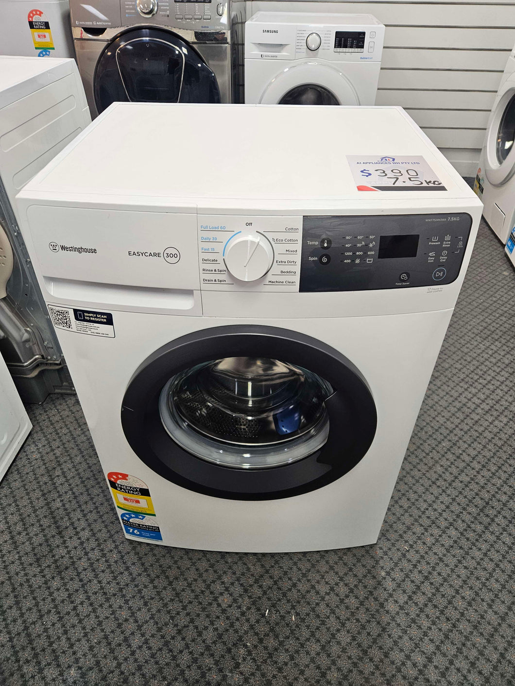 Westinghouse 7.5Kg Front Load Washer / WWF7524N3WA