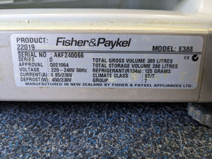 Fisher & Paykel 389L Upright Freezer Silver
