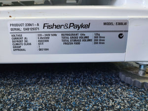 Fisher & Paykel 389L Upright Freezer White
