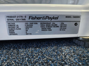 Fisher & Paykel 403L Bottom Mount Fridge Freezer White
