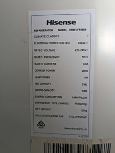 Hisense 630L French Door Fridge Freezer Black