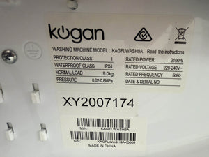 Kogan KAGFLWASH9A 9kg Front Load Washing Machine