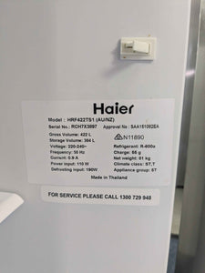 Haier 422L Top Mount Fridge Freezer Silver / HRF422TS1