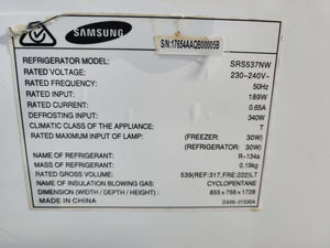 Samsung 539L Double Door Fridge Freezer White