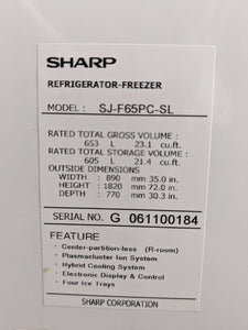 Sharp 653L Four Door Fridge Freezer Silver
