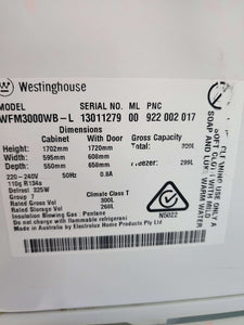 Westinghouse 300L Upright Freezer White